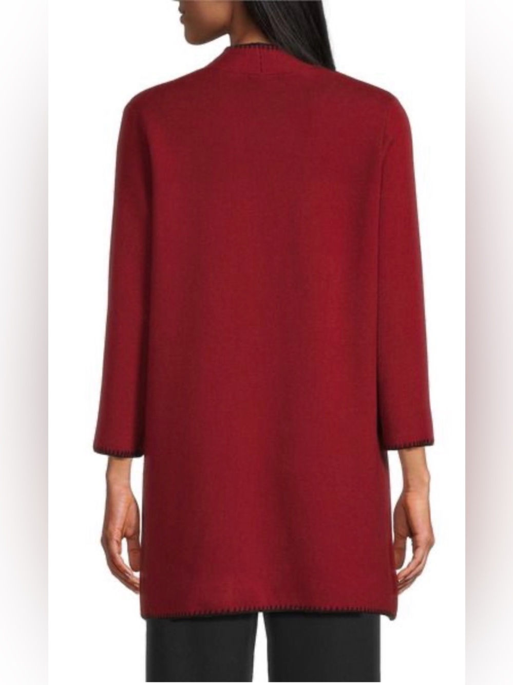 🆕 Multiples | Knit 3/4 Sleeve Open-FrontSolid Long Sweater Cardigan - Picture 10 of 11